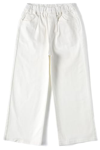 KIDSCOOL SPACE Toddler & Big Girls Jeans, 18M-13T Simple Desgin Ribbed Waist Stretch Denim Pants