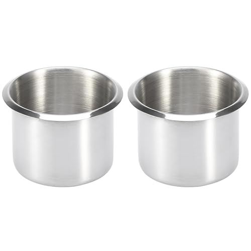Portavasos universal de acero inoxidable plateado 2pcs miniatura 1
