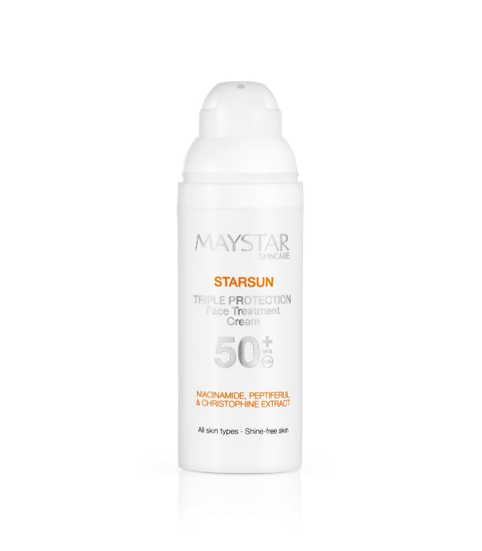 MAYSTAR SKINCARE STARSUN TRIPLE PROTECTION FACE TREATMENT CREAM SPF 50+ / UVB/UVA Dreifache Wirkung! 1.Hautschutz 2.Anti-Aging 3.Sonnenschutz