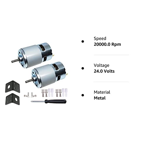 Puly Dc 775 Motor 24V 20000Rpm 775 Motor Ball Bearing Large Torque High Power Low Noise Dc Motor For Electrical Tools 2-Pack（With Bracket） #TOP7