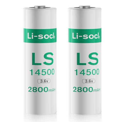 2 Pack LS1450O ER14505 Batteries 2800mAh 3.6V AA Lithium Batteries Li-SOCL Non-Rechargeable ER1450O Battery for Water Electricity Meter Generic Battery