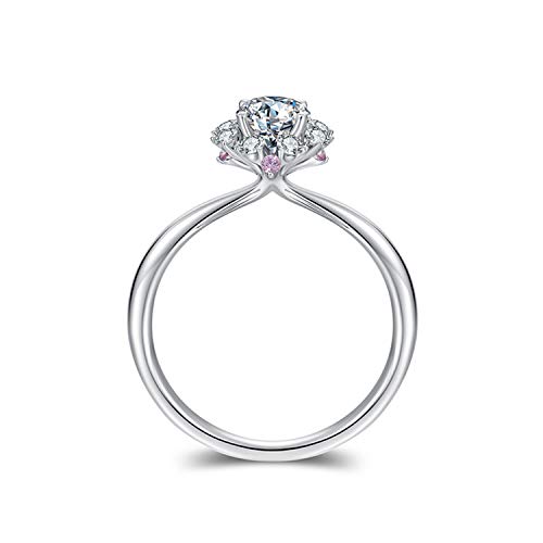 SISGEM 1.45 Carat(CTW) Moissanite Wedding Ring for Women,10K 14K 18K Real Gold Engagement Ring With Engraved Name,Size 5-113