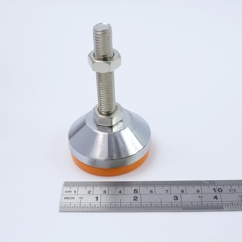 Image of M12x80mm Leveling Feet, 2200 lb Capacity Heavy Duty Adjustable Swivel Furniture Glides, 2.33 Inch Anti-Slip Base, Rubber Feet Levelers for Table, Shelves, Workbench, Cabinet, Machine, 4Pcs