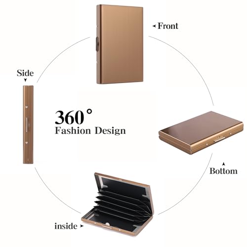 Image of Stainless Steel Credit Card Wallet RFID Blocking Metal Case Pocket Business Card Holder for Women and Men