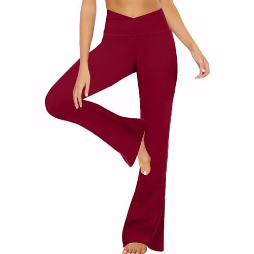 Neteson Pantalones Campana Mujer Cintura Alta Mallas Deportivas Push Up Pantalones de Yoga Pants Casual Mujer Elasticos Acampanados Flared Leggins Deportivos Danza Fitness