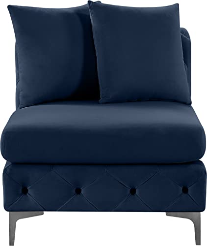 Sillón sin brazos Terciopelo Azul marino miniatura 7