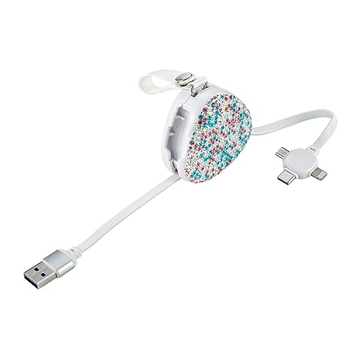 Cable de carga retráctil múltiple UPPWOO 3A con acabados de joyería fina
