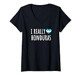 Realmente Amo (Corazón) Honduras Camiseta Cuello V