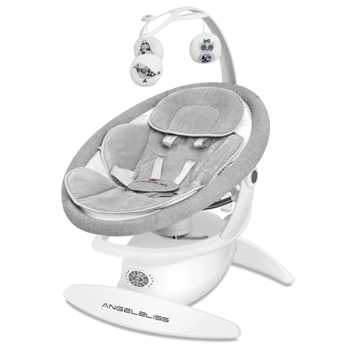 Image of Baby Swing for Newborn Infant Toddler. Elevate Baby's Comfort & Joy-Ultimate 3-in-1 Rocker, Stationary Seat, Swing with Toys, Motion Detection, Bluetooth, and More