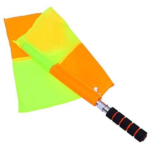 BESPORTBLE Referee Flags Set Trial Flag 1pc Stainless Steel Pole Sponge Handle Pad