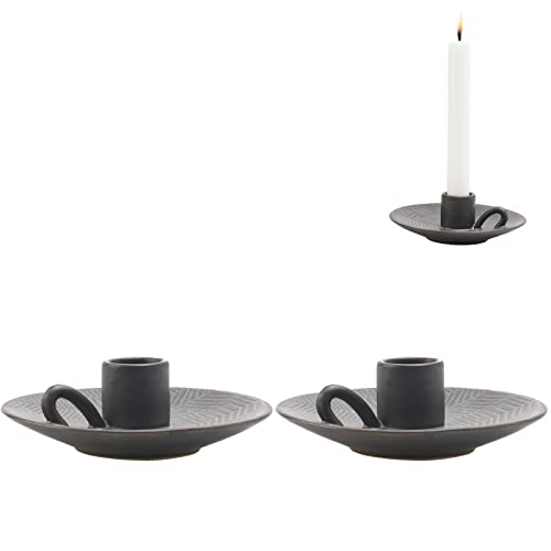 Candle Stick Candle Holder Sets - Charcoal Gray Porcelain Candlestick Holder Farmhouse Decor For Home Wedding Party Table Decoration Guichifun #TOP1