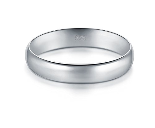 BORUO Silver Ring – 925 Pure Sterling Silver Ring - Sterling Silver Rings for Women – Elegant Silver Band Rings For Women and Men - Gifts for Special Occasions 4mm Ring Size 9.5 by BORUO - Used condition - Image 2