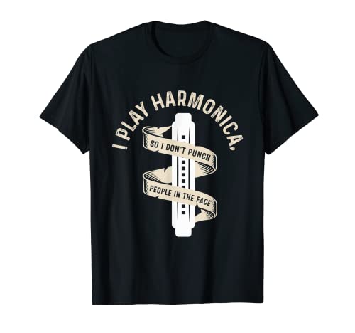 I Play Harmonica So Dont Punch People In The Face Instrumento Camiseta