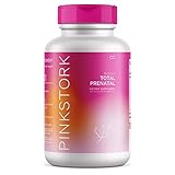 Pink Stork Total Prenatal Vitamin with DHA and Folic Acid: Doctor Formulated, Fertility Supplements for Women, Folate, Iron, Biotin, Vitamin D, Vitamin C + Zinc, Women-Owned, 180 Vegetarian Capsules