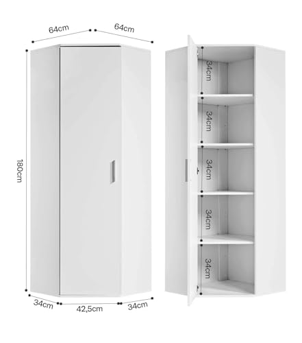 Eckschrank mokebo Mehrzweckschrank ‚Der Lange‘ 64×180 cm aus Holz