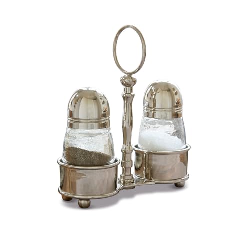 LOBERON Menage Beaune | Aufbewahrung Für Salz Und Pfefferstreuer | Küchenhelfer Aus Glas & Messing...