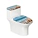 Wiryuouvt Beach Toilet Seat Cover Set Starfish Toilet Lid Covers for Bathroom Shells Toilet Cover Seat Elongated Toilet Seat Covers Toilet Tank Lid Covers Adjusts to Shape of Toilet Lid
