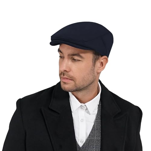 Image of KUJUHA Newsboy Hats for Men Flat Irish Cabbie Ivy Gatsby Newsboy Driving Hat Hunting Cap Winter Hat