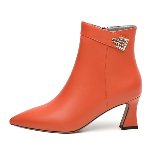 Women's ankle boots, mid heeled pointed fashion sexy boots, 2.5-inch slim high heels2