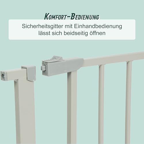Relaxdays Treppenschutzgitter, 95–100 cm, ohne Bohren, Baby & Kleinkind, Treppe & Tür, Türschutzgitter zum Klemmen, grau