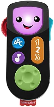 Fisher-Price Laugh & Learn Stream & Learn Remote - UK English Edition, electronic pretend toy with educational content for infants and toddlers
