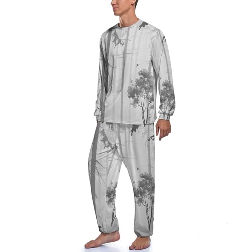 Pyjama Homme Forêt Ensemble Haut et Bas Manche Longue Coton Doux - 2