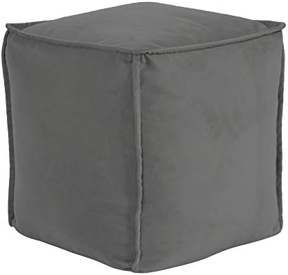 Howard Elliott Collection Square Pouf Bella Pewter, Gray