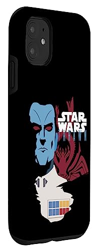 Coque iPhone 11 Star Wars Grand Amiral Thrawn avec portrait effet usé