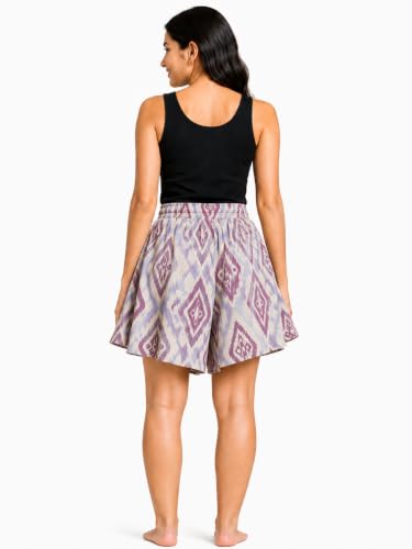 Image of B STORIES Women's Ultra-Soft Printed 100% Viscose Culotte Shorts | Soft Casual High Waist Lounge Shorts | Girls Ladies Stylish Quirky Casual Summer Beach Bottoms (S-XXL)