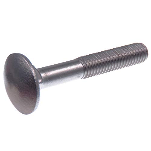 Perno de carruaje SECCARO M6 x 40 mm, acero inoxidable V2A VA A2, DIN 603 / ISO 8677, cabeza redonda con cuello cuadrado, 20 piezas