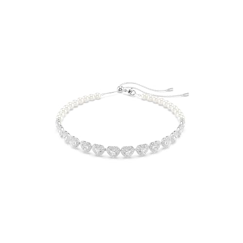 Swarovski Ariana Grande Angelic Mixed Cut Heart Crystal Choker Necklace in Rhodium Finish - Part of the Ariana Grande x Capsule Collection
