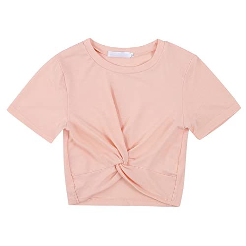 Geru Girl's 2 Piece Outfits Summer Short Sets Crop Tops Tie Front Shorts Beach Wear Tracksuits #TOP5