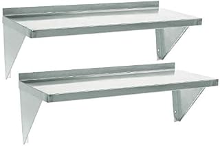 Displaypro 2 x Stainless Steel Shelf Commercial Kitchen Wall Shelves (600x300)