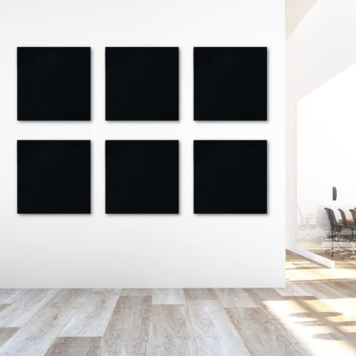SoundsulateTM Paneles acústicos absorbentes de sonido para paredes (Elija color y tamaño) (2′ x 2′ = 20 paneles/paquete, Negro) miniatura 1