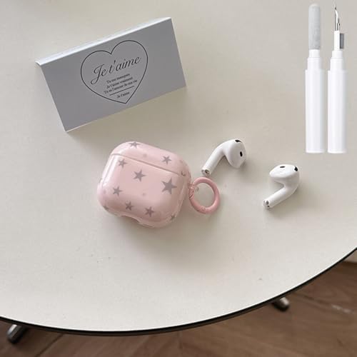 Coque Airpods 4 rose avec kit de nettoyage, protection antichoc esthétique pour femmes