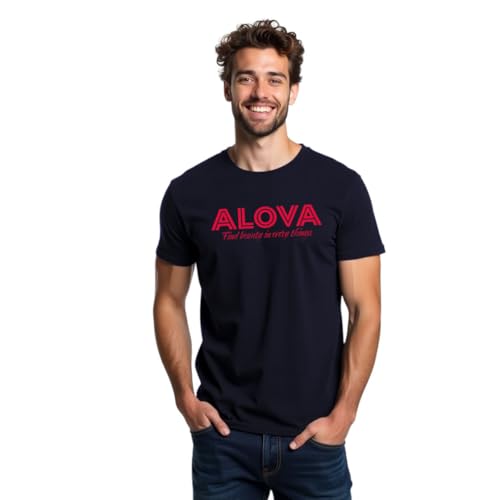 Image of ALOVA Mens Black Colour Fresh Round Neck T-Shirt - Polyester Lightweight, Gym Wear, Running, Workout, Training, Activewear, Casual Wear Printed Tshirt
