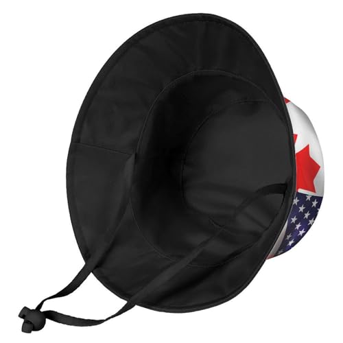US Canada FlagChildren's Bucket Hat for Boys and Girls, Breathable Summer Beach Hat52cm3
