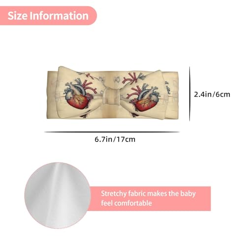 human anatomy heart chart Prints Baby Bow Headband Super Stretchy Soft Bows Hair Accessories for Newborn Infants Toddlers Kids Girls3