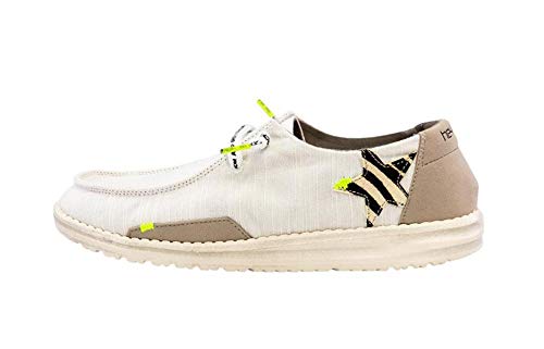 Image of HEYDUDE Wendy Star Loafers for Little, and Big Kid - Textile Upper with Lace Detailing, Removable Insole, Chic and Nice