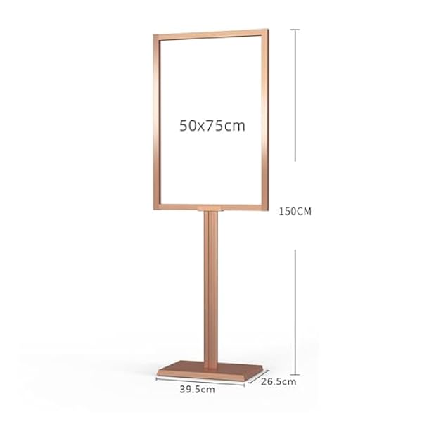 Posterstandaard Vloerstaande bordhouder Aluminium bordstandaard met robuuste basis, Display Notice Menu Stand voor weergave van bruiloft/zakelijke activiteiten C
