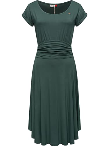 Ragwear Damen Kleid Midi Sommerkleid Ivone Solid Dark Green Gr. S
