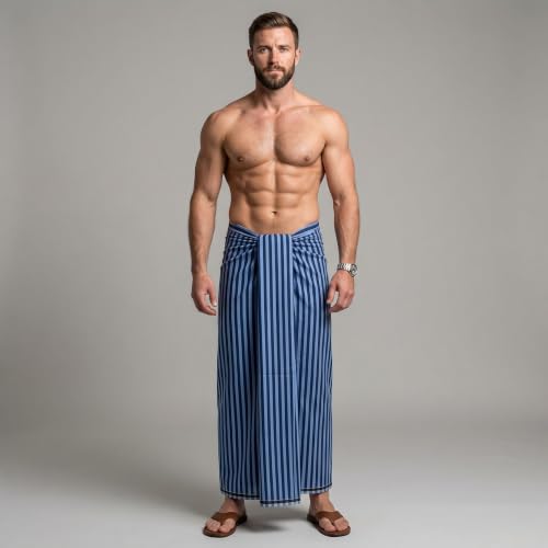 Image of Men's Cotton Lungi | Soft Breathable Wrap Around Lungi | Comfortable Daily & Home Wear for Men