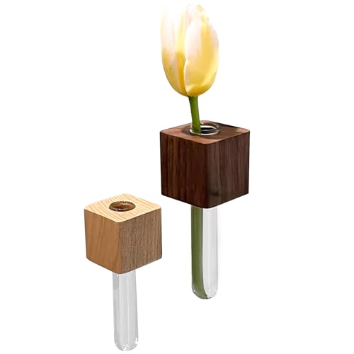 Vixplorn 花瓶 マグネット ２個セット フラワーベース 一輪挿し おしゃれ コンパクト 試験管花瓶 かわいい 花、枝、草、水耕栽培植物用容器 壁 冷蔵庫 キッチン 玄関 貼り付け プレゼント