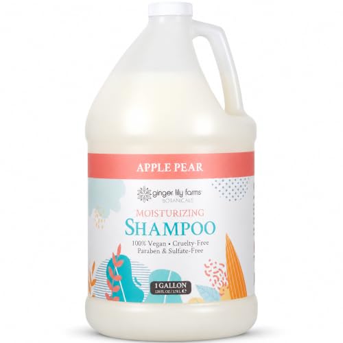 Image of Ginger Lily Farms Botanicals Shampoo, 128oz, Apple Pear | 100% Vegan & Cruelty-Free | Moisturizing Shampoo for All Hair Types | Refill Size