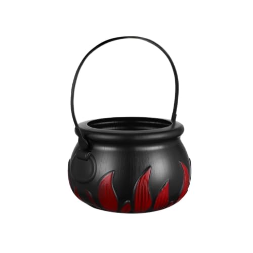 6 Inch Little Witch Cauldron Red Flame Candy Bucket for Halloween Party - image 1