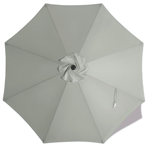 Image of MASTERCANOPY Patio Umbrella 9 ft Replacement Canopy for 8 Ribs-Grey Canopy Only