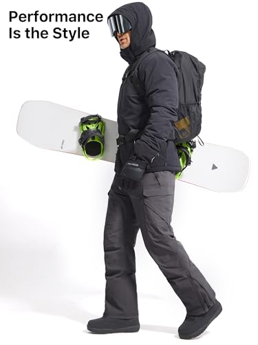 Pantalones impermeables con aislamiento de nieve FREE SOLDIER gris XL largo 34 7