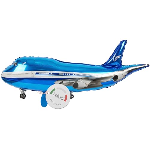 balloa Ballon gonflable XXL Avion de passagers, ballon à l'hélium, motif de vacances, pour fête, décoration de fête, anniversaire, cadeau d'anniversaire...