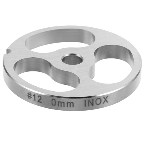 TOPBATHY Disque pour Hachoir à Viande Inox 3 Trous Grand Format Accessoire Poussoir à Saucisses Compatible Plaque de Hachage en Acier Inoxydable pour Préparation...