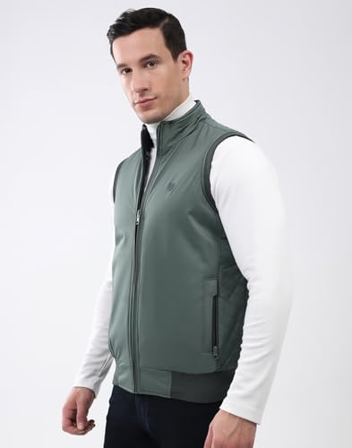 Image of Monte Carlo Men's Regular Fit Reversible Jacket | Mock Neck Zip Closure | Solid Design | Sleeveless Warm & Stylish Reversible Fashion Winter Jacket |Stylish Reversible Jacket For Men (Pack Of 1)